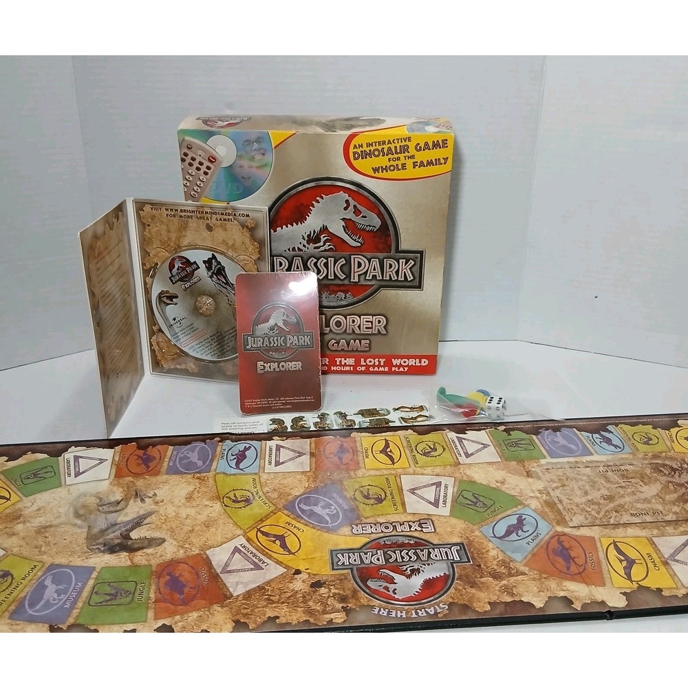 RARE 2007 BIG BOX DELUXE Jurassic Park Explorer DVD Board Game New Open Box
